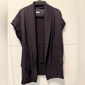 Aritzia Wilfred Black Short Sleeve Sweatshirt Style Cardigan